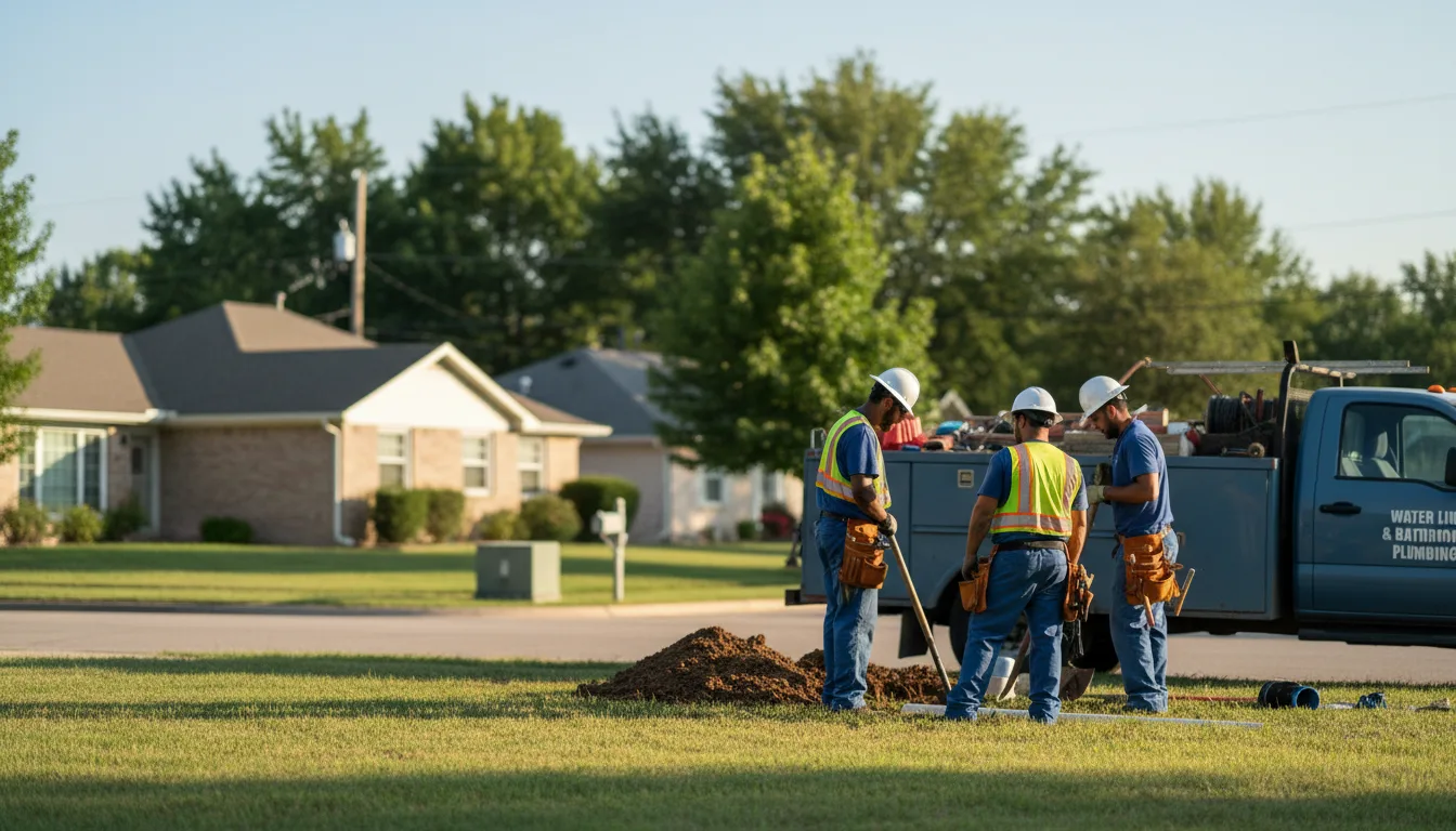 Residential water line and bathroom plumbing service in Plymouth, PA